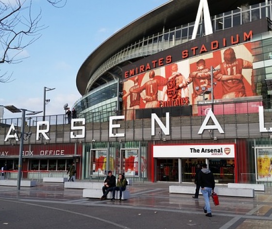 Entrée de Emirates Stadium stade de foot de l'équipe professionnelle d'Arsenal