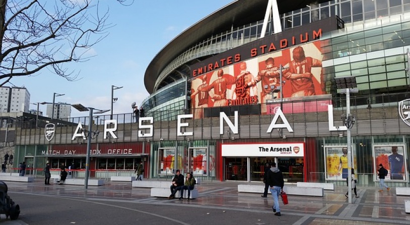 Entrée de Emirates Stadium stade de foot de l'équipe professionnelle d'Arsenal