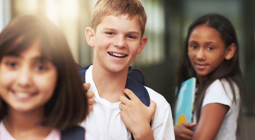 Collégien reprenant les cours lors de la rentrée 2017