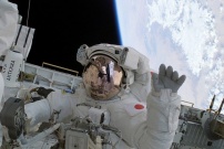 L'astronaute japonais Soichi Noguchi lors d'une sortie dans l'espace