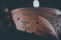 Rouleau d'anciens tickets de cinéma anglais