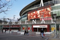 Entrée de Emirates Stadium stade de foot de l'équipe professionnelle d'Arsenal